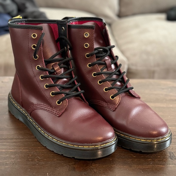 Dr. Martens Zavala Oxblood Leather Boots Mens 9 - Picture 2 of 9